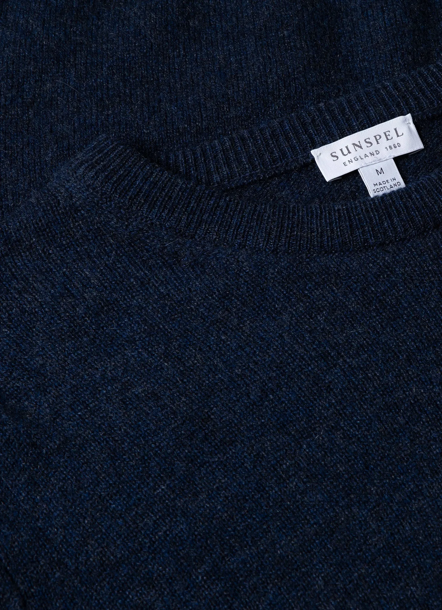 Men's Cashmere Crew Neck Jumper in Navy Melange