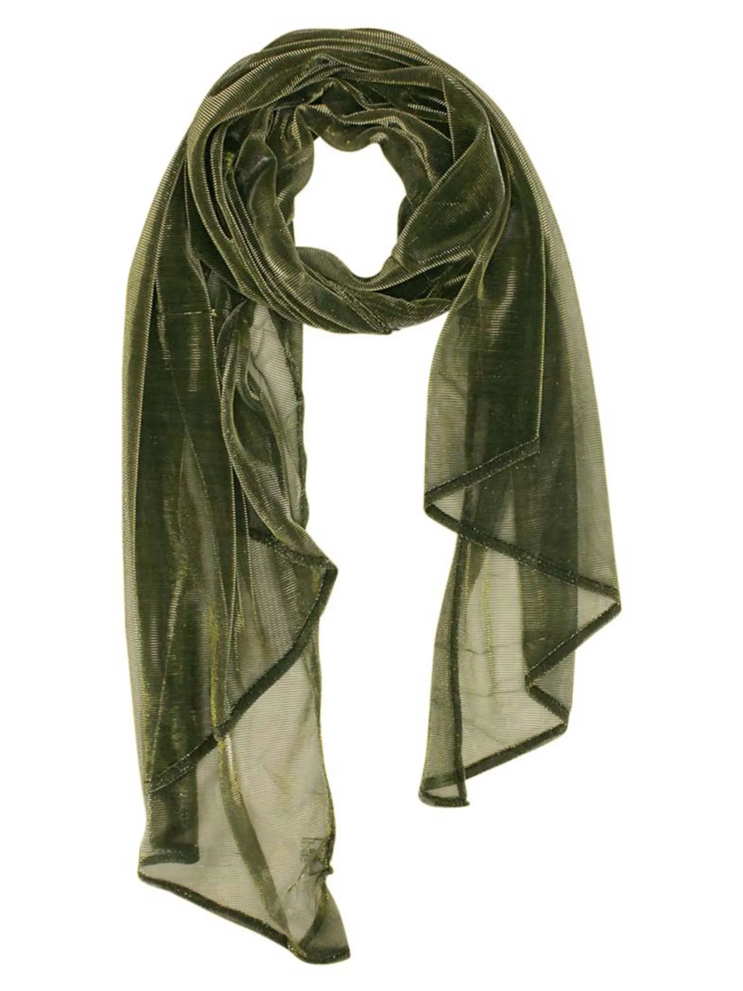 Metallic Lightweight Mesh Scarf Wrap