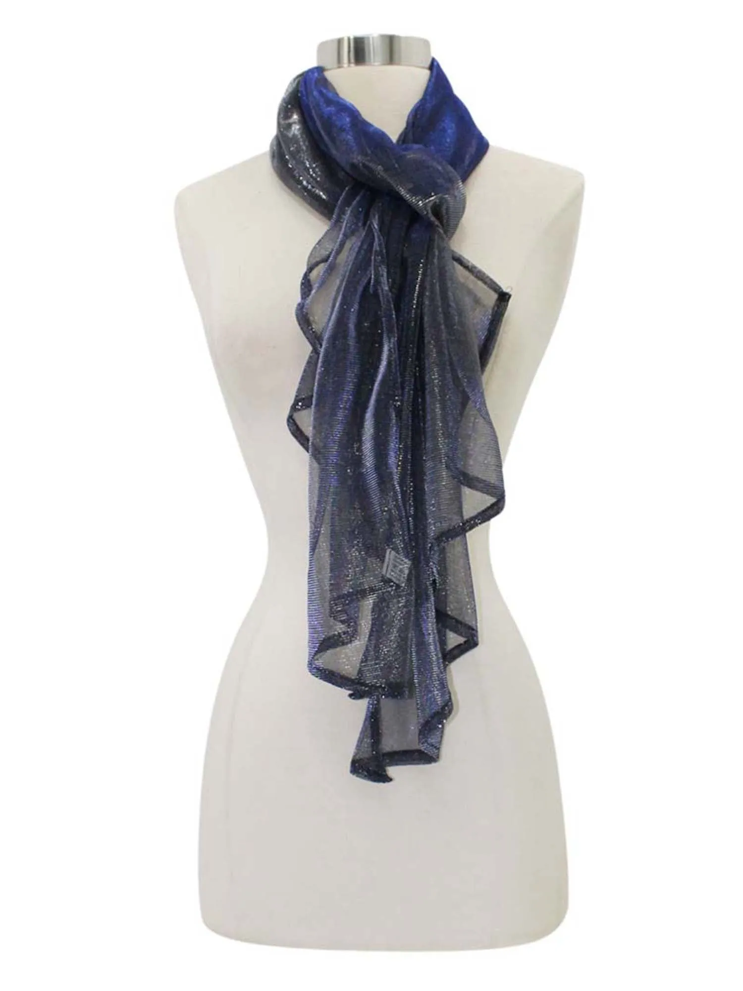 Metallic Lightweight Mesh Scarf Wrap