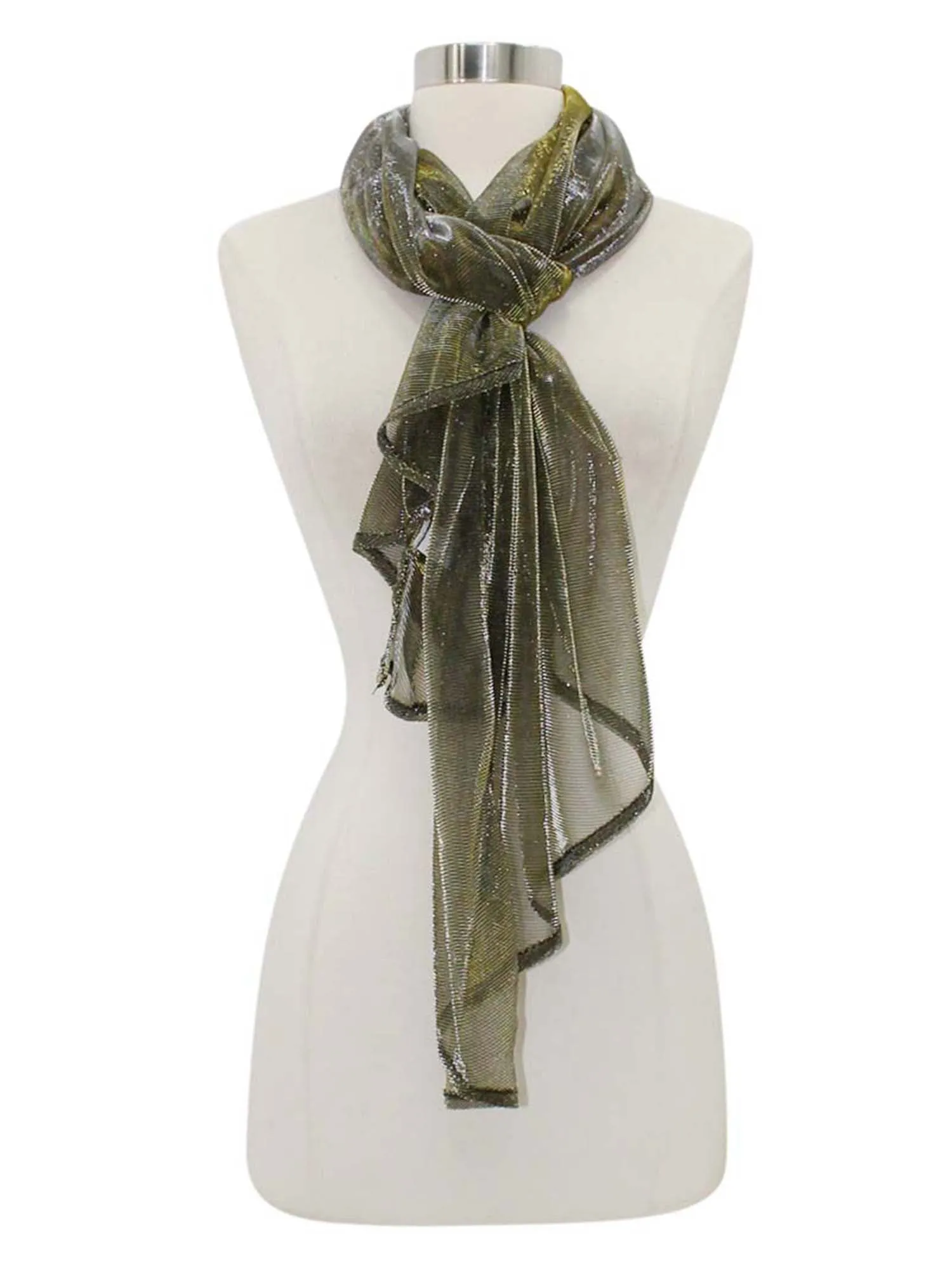 Metallic Lightweight Mesh Scarf Wrap