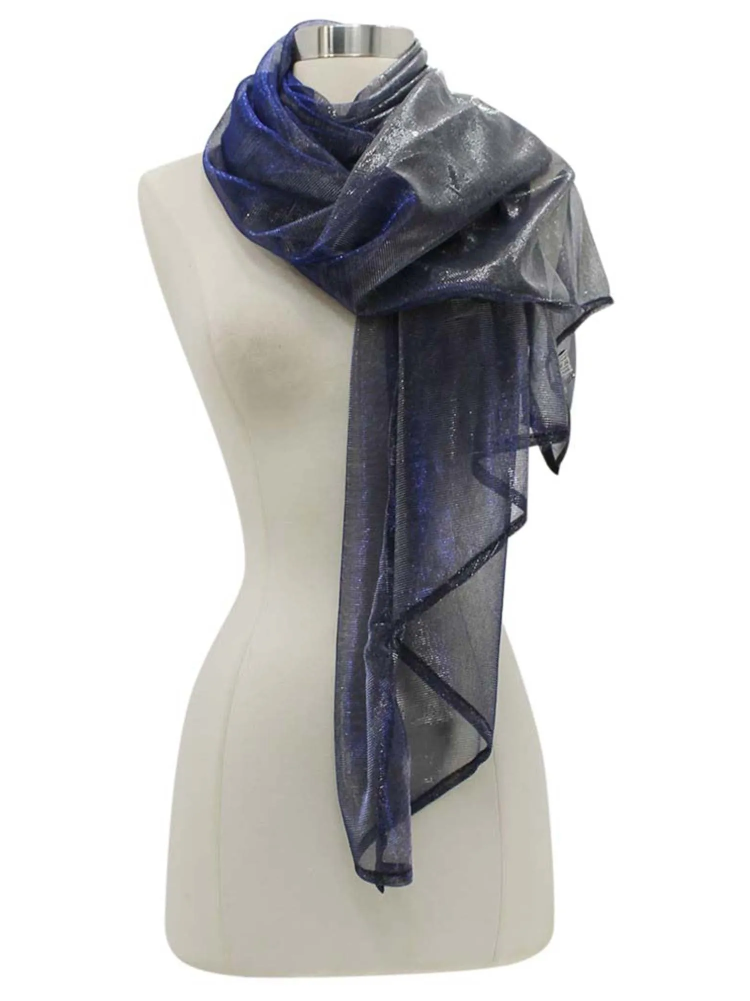 Metallic Lightweight Mesh Scarf Wrap