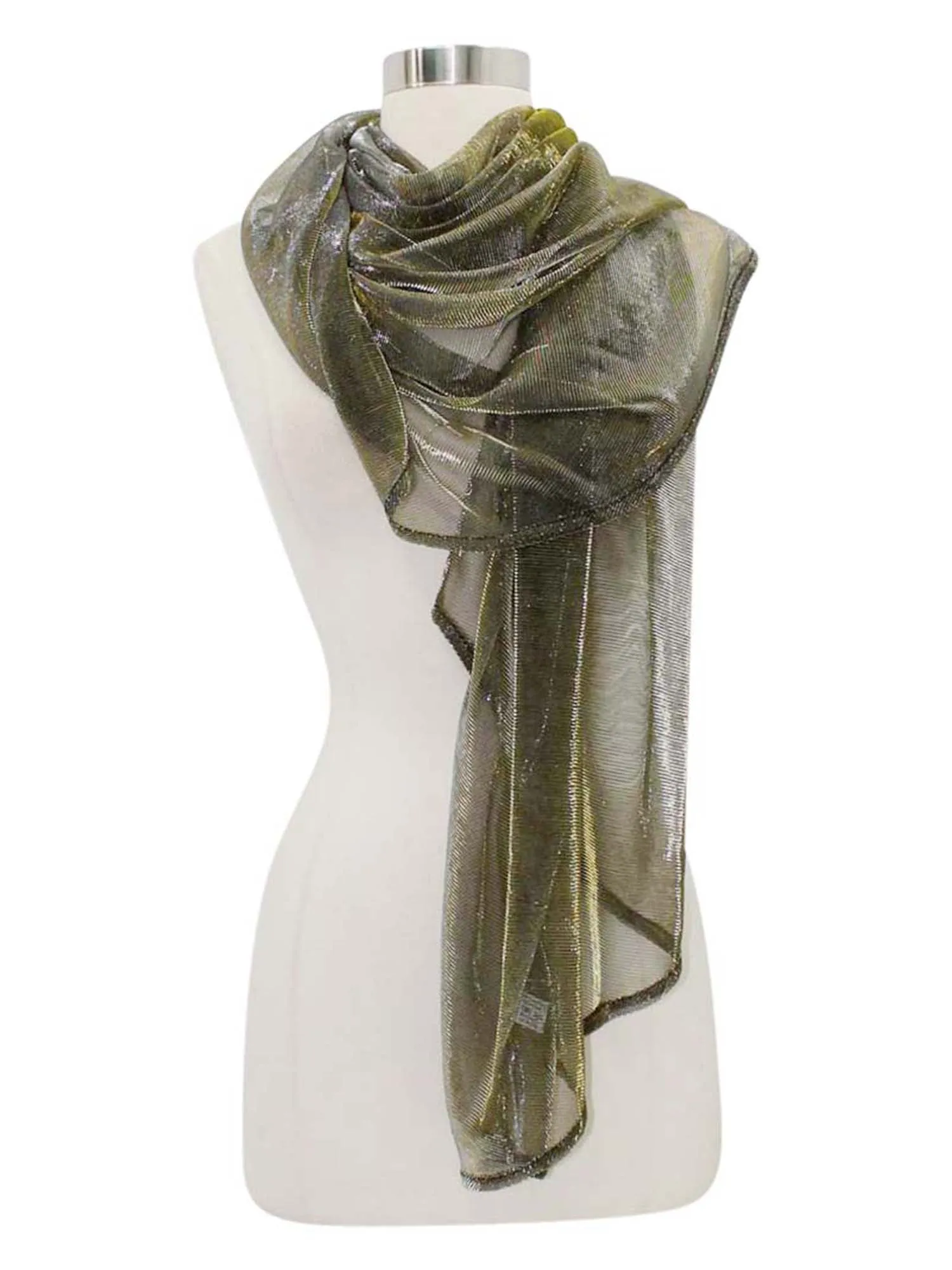 Metallic Lightweight Mesh Scarf Wrap