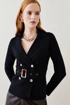 Milano Knit Belted Jacket | Karen Millen