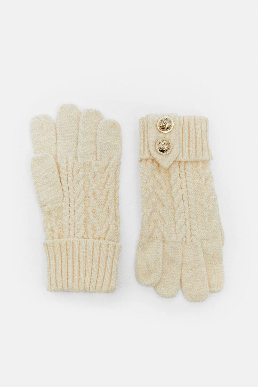 Military Trim Knitted Gloves | Karen Millen