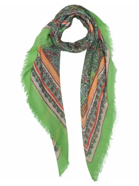 Multicolor Bright Paisley Print Square Shape Scarf