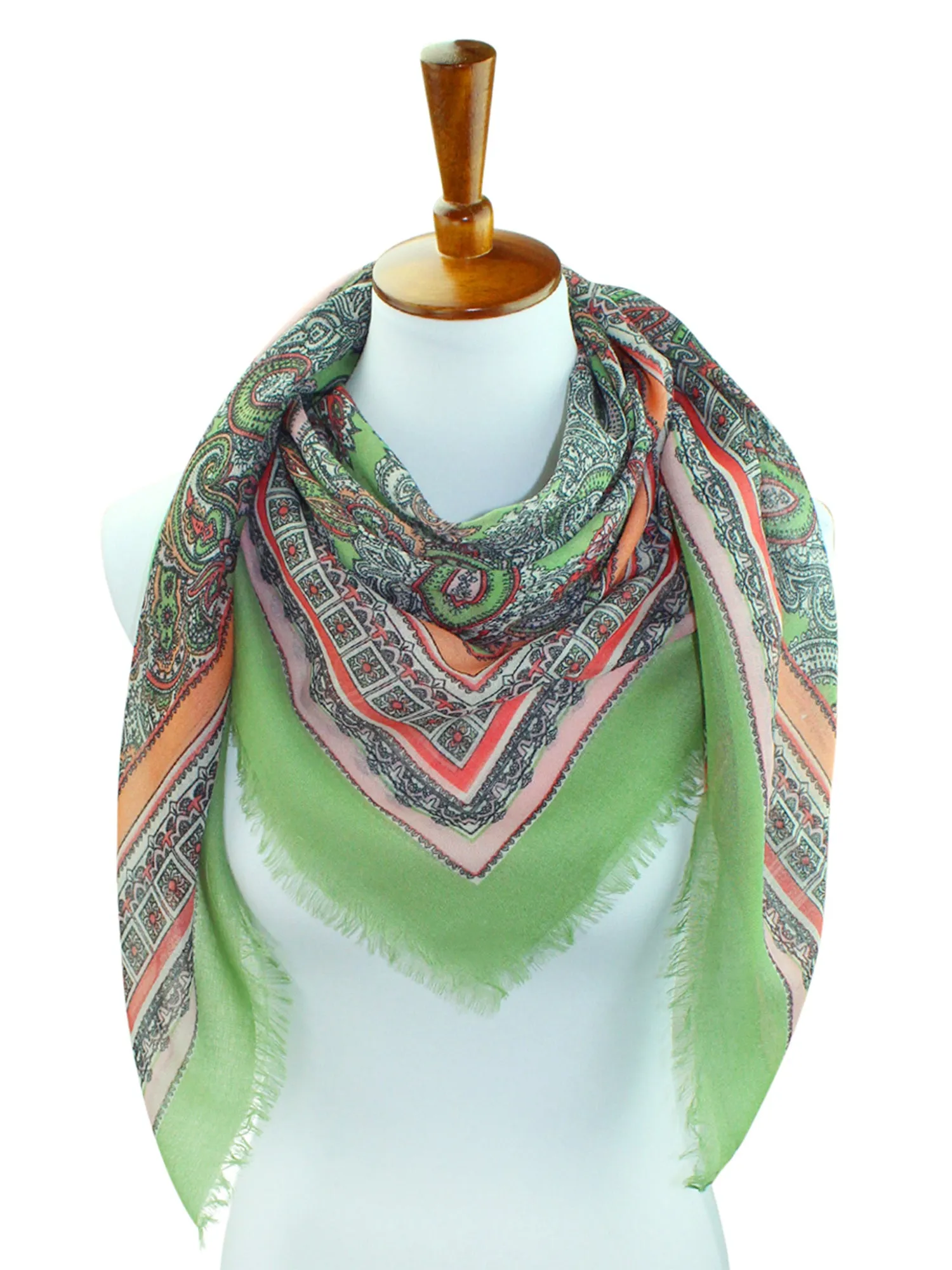 Multicolor Bright Paisley Print Square Shape Scarf