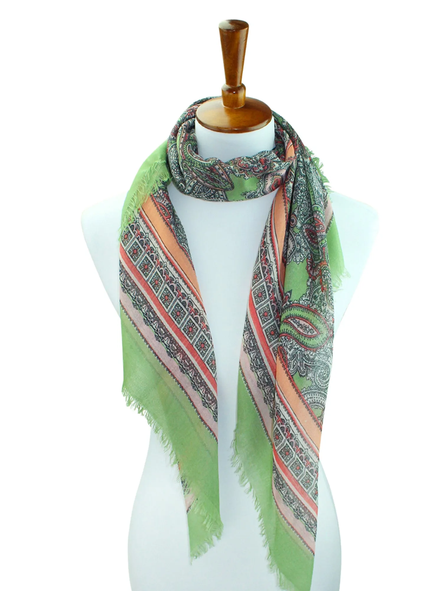 Multicolor Bright Paisley Print Square Shape Scarf