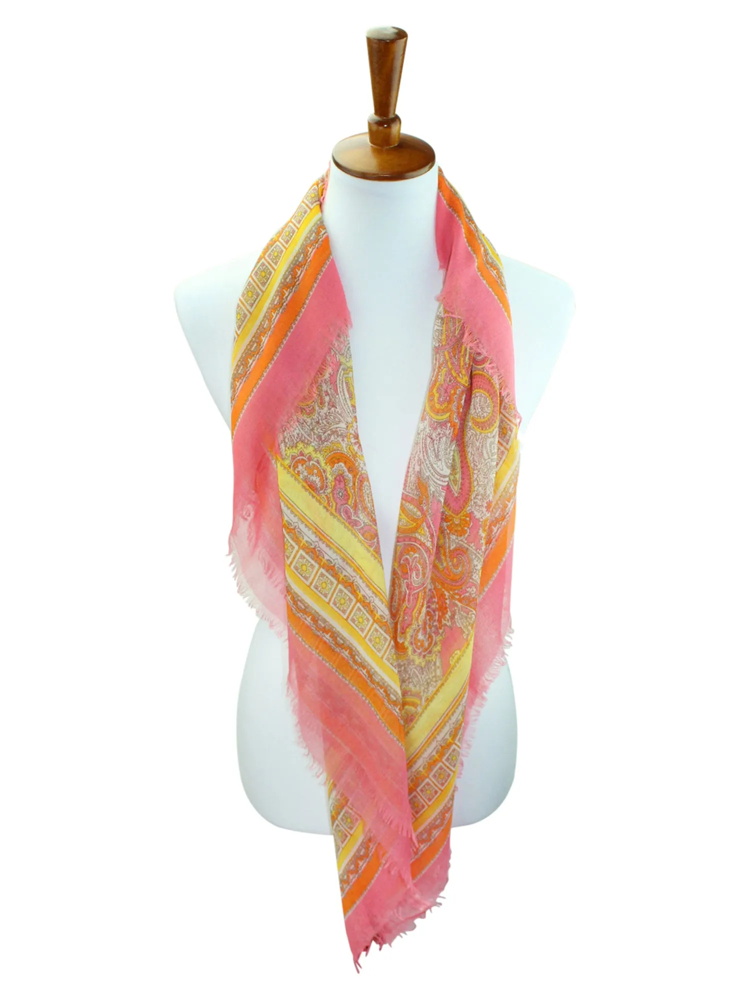 Multicolor Bright Paisley Print Square Shape Scarf