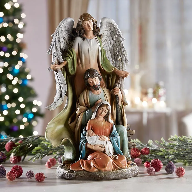 Nativity with Angel Figurine