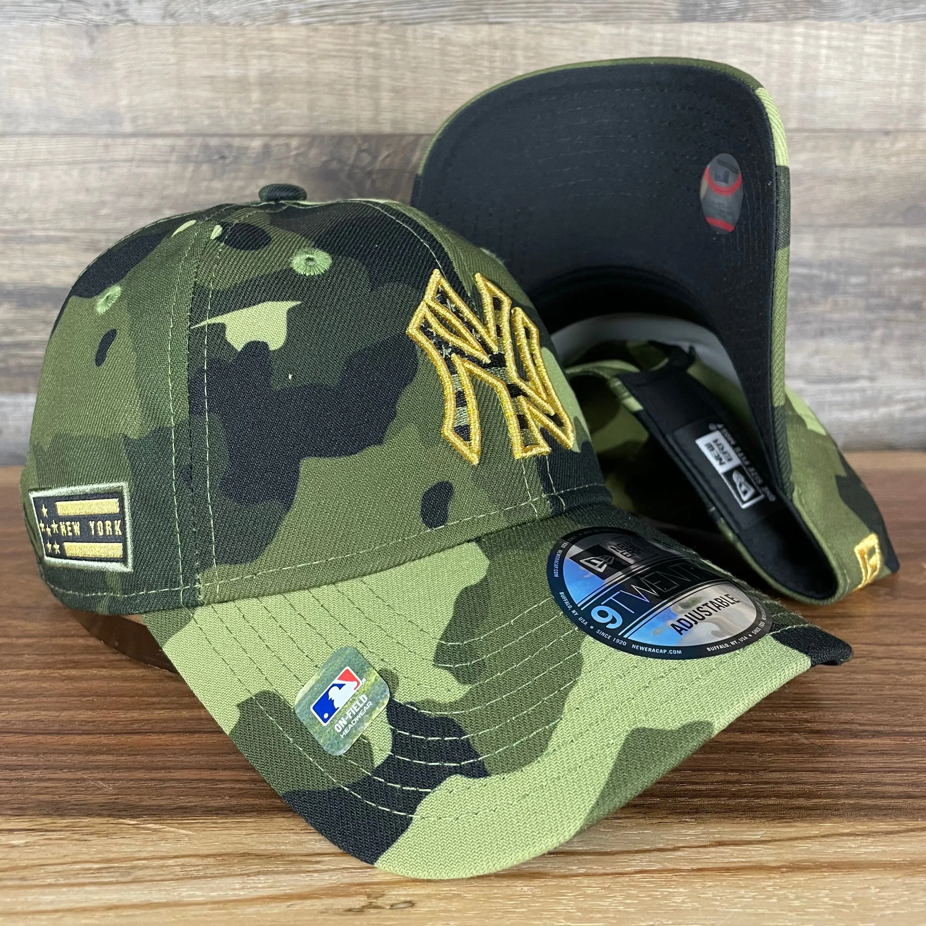 New York Yankees 2022 Armed Forces Day / Memorial Day Side Patch 9Twenty Dad Hat | Camo