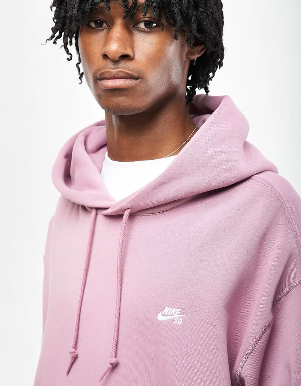 Nike SB Essential Logo Pullover Hoodie - Plum Dust/White