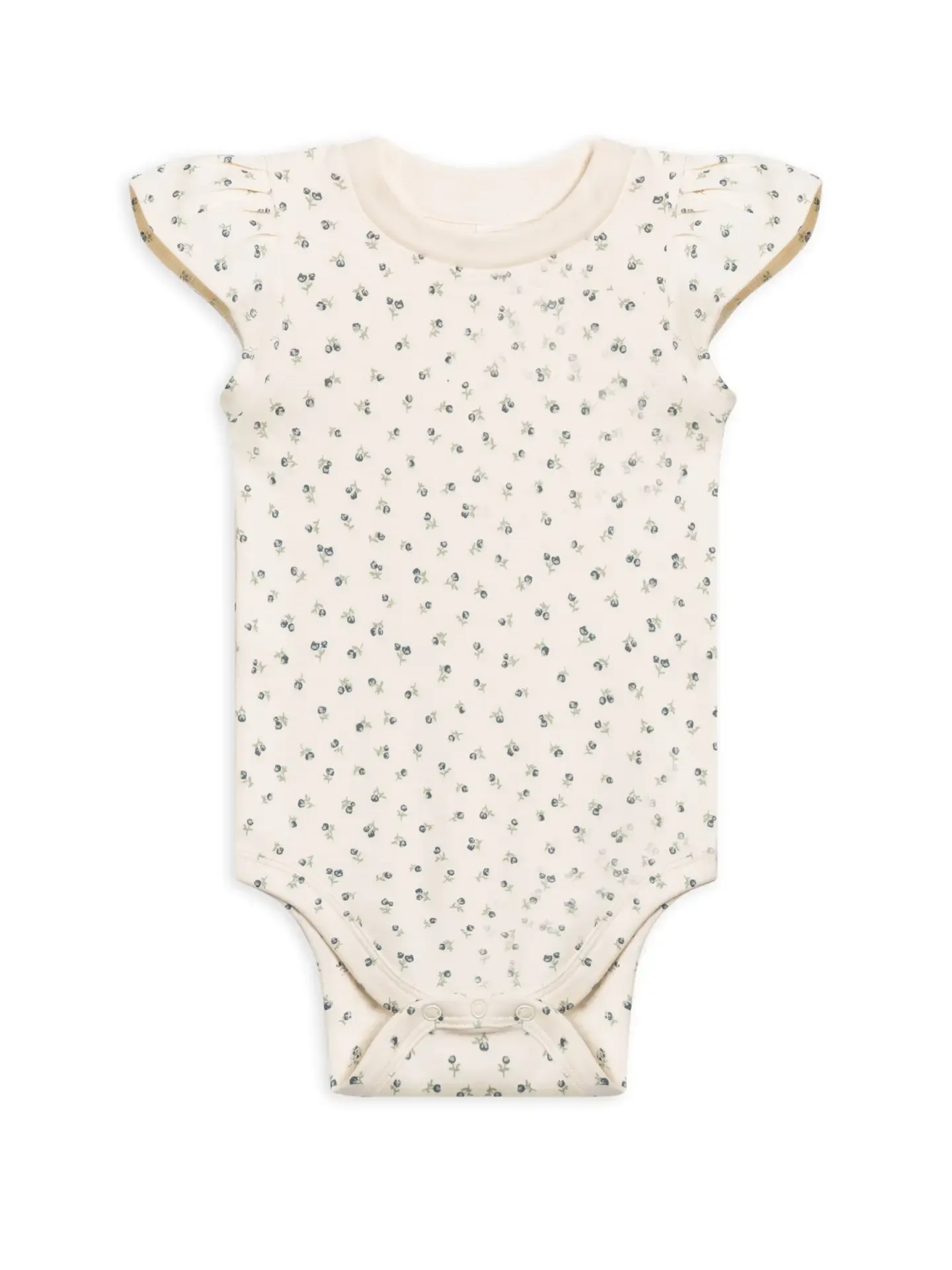 Organic Baby Pearl Petal Sleeve Bodysuit - Minny Floral / Mist