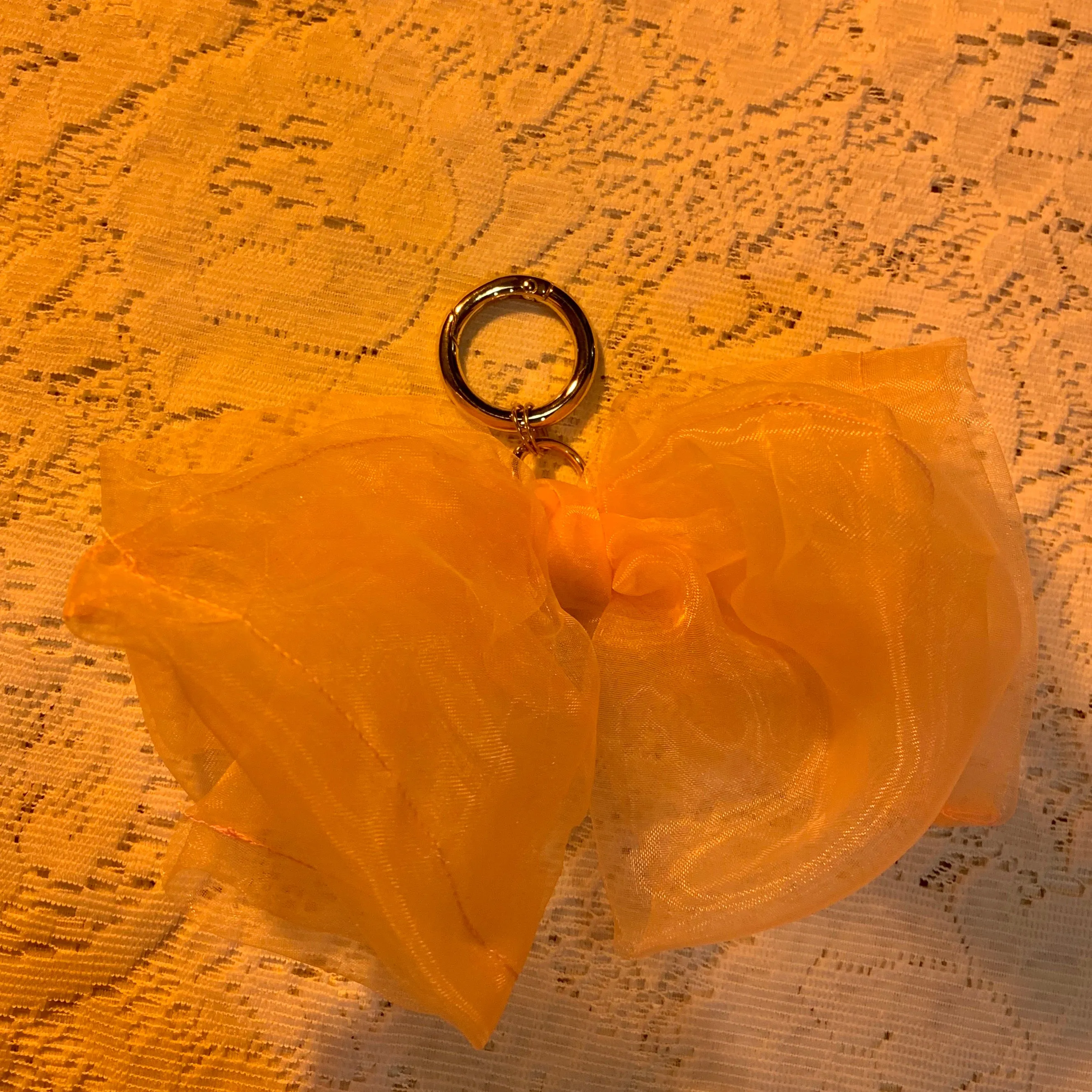 Organza bow keychain