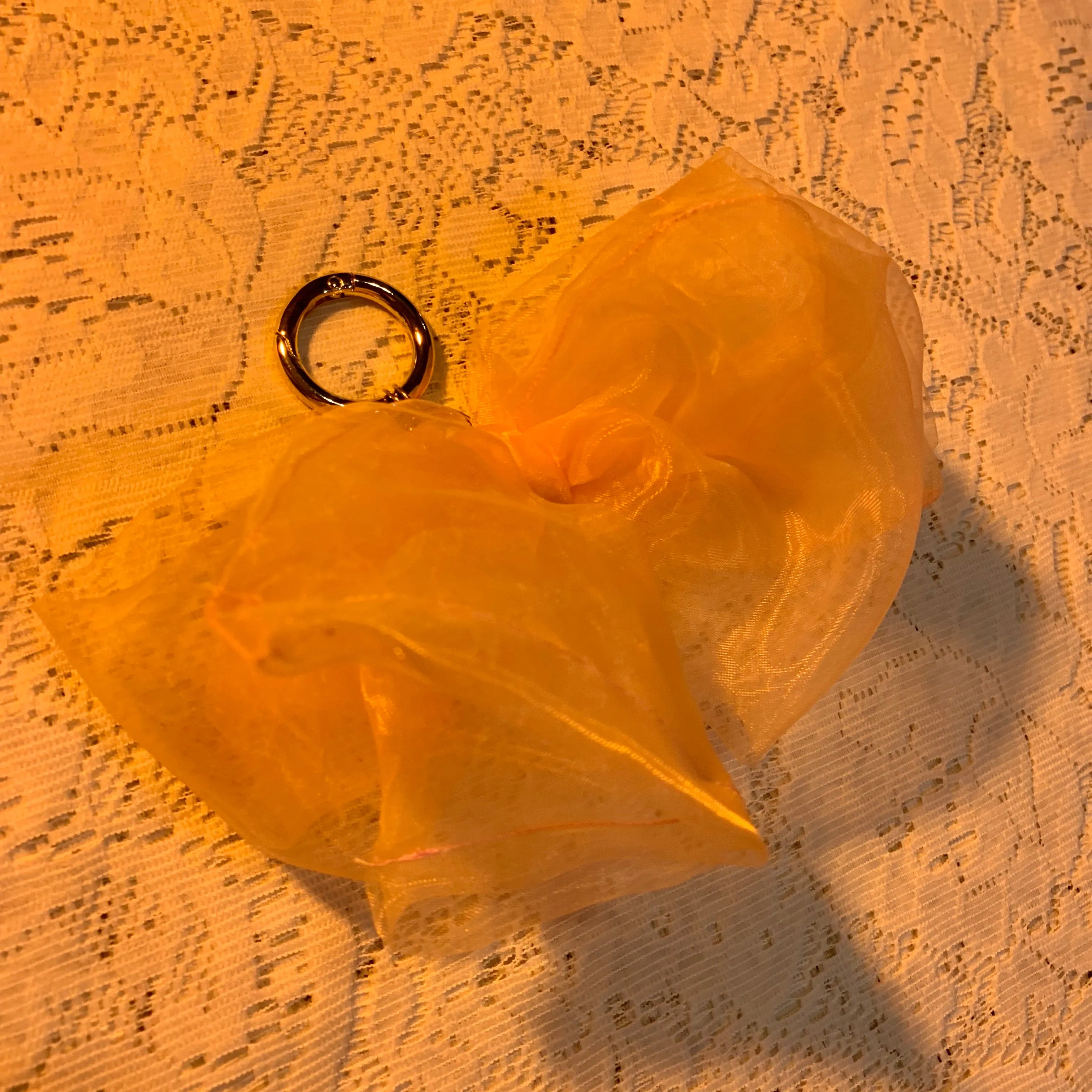 Organza bow keychain