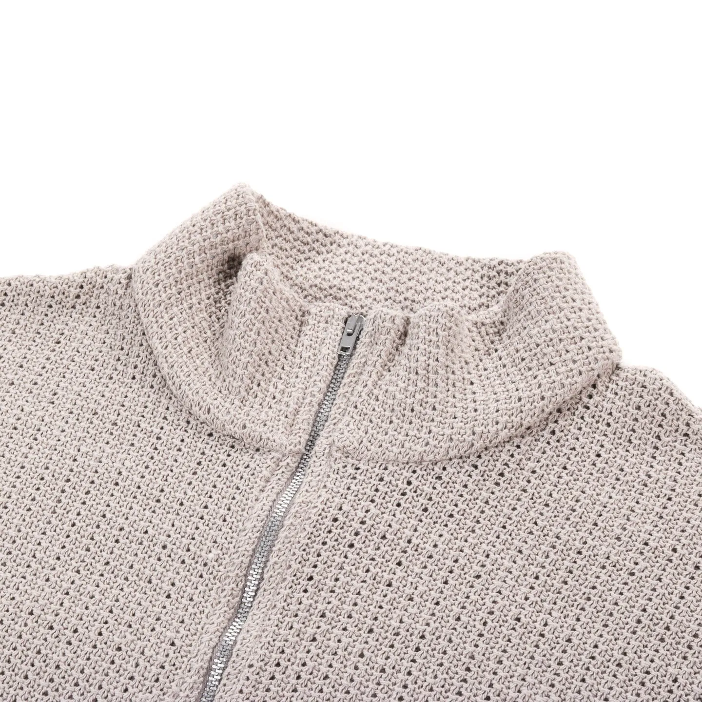 OUR LEGACY SHRUNKEN FULL ZIP POLO MUSK DUSK ROPE WEAVE