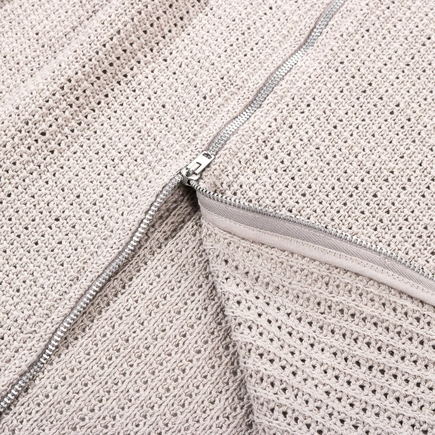 OUR LEGACY SHRUNKEN FULL ZIP POLO MUSK DUSK ROPE WEAVE