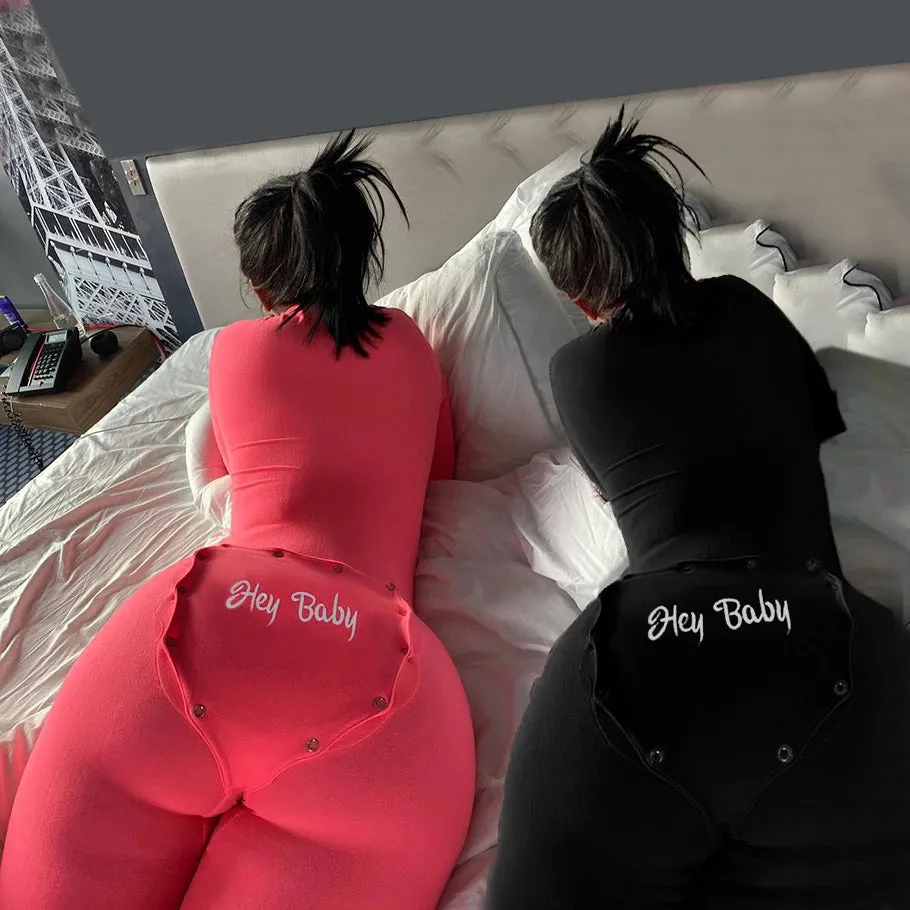 Pajama Suit with Women Fashion Lady Jumpsuit Sexy Pyjama Back Butt open X4371161