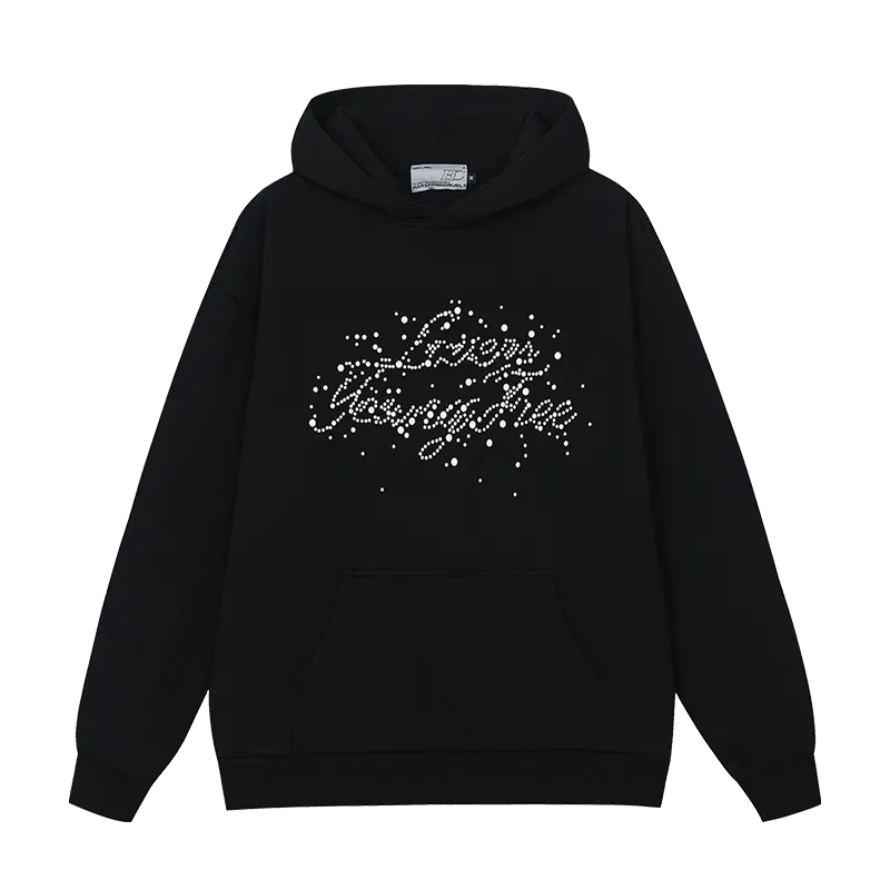 Pearl Embellished Graphic Hoodie