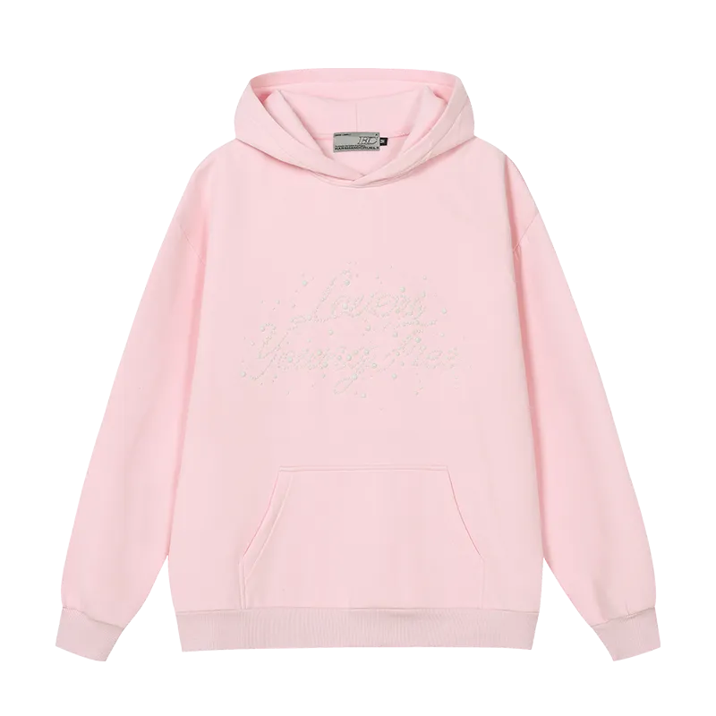 Pearl Embellished Graphic Hoodie