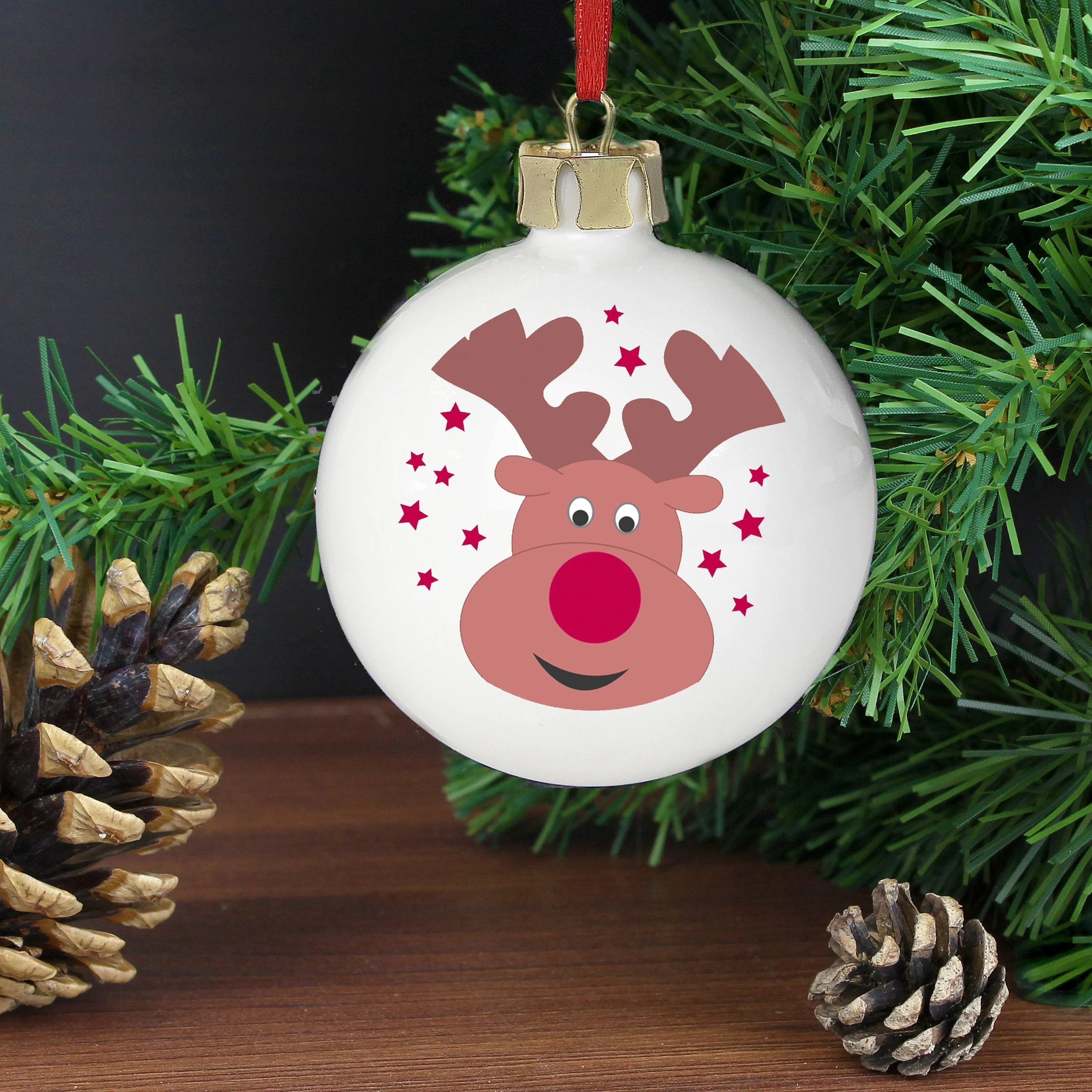 Personalised Reindeer Bauble