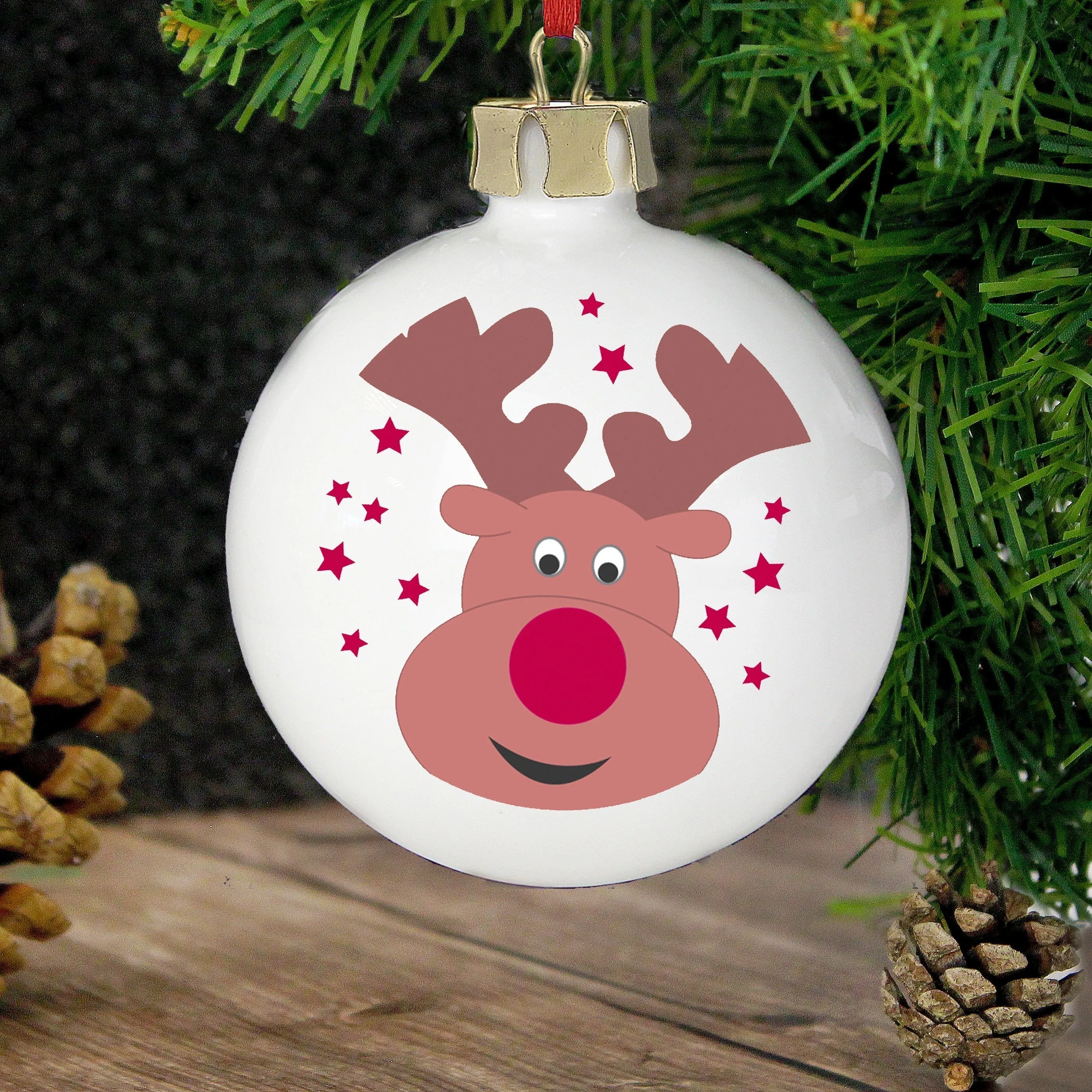 Personalised Reindeer Bauble