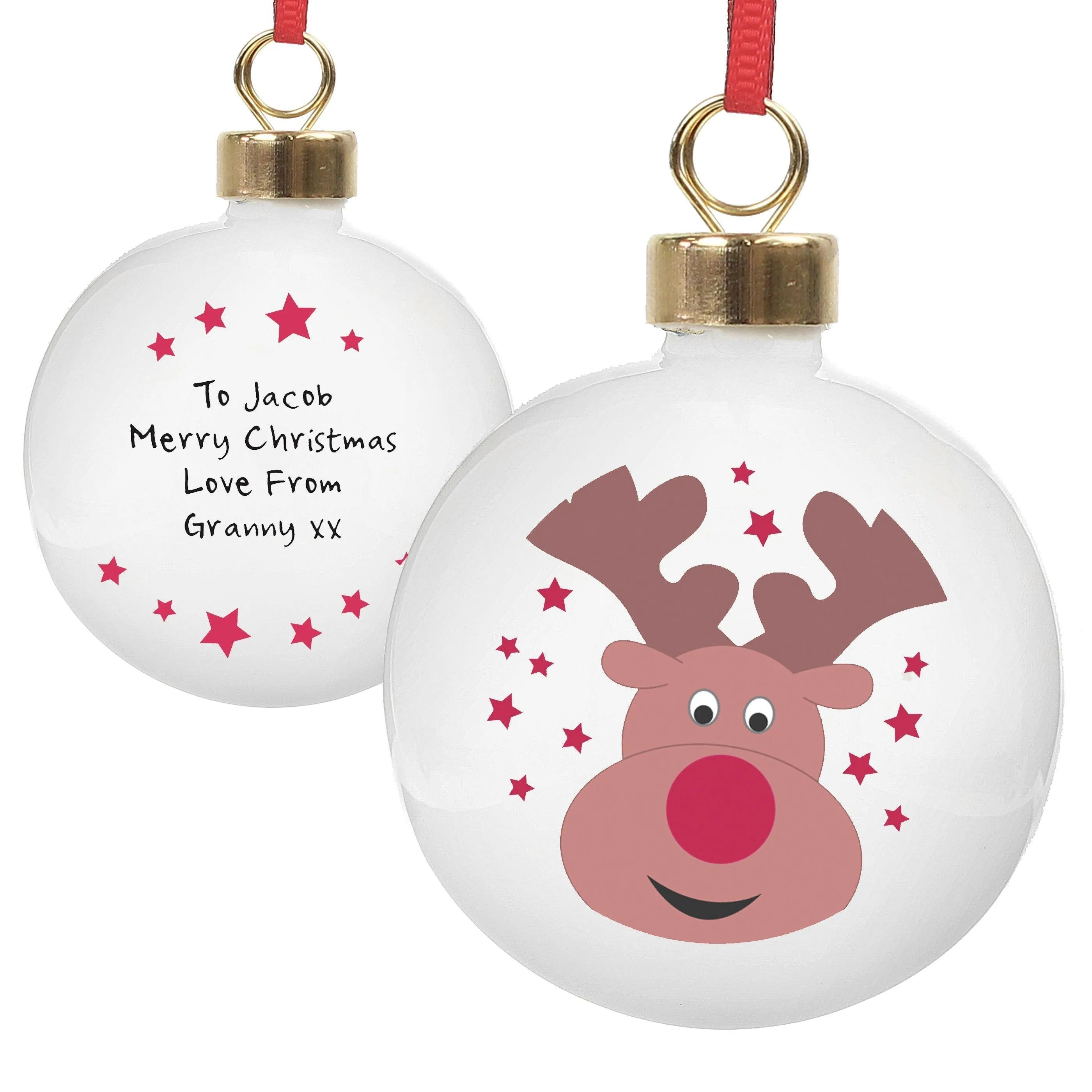 Personalised Reindeer Bauble