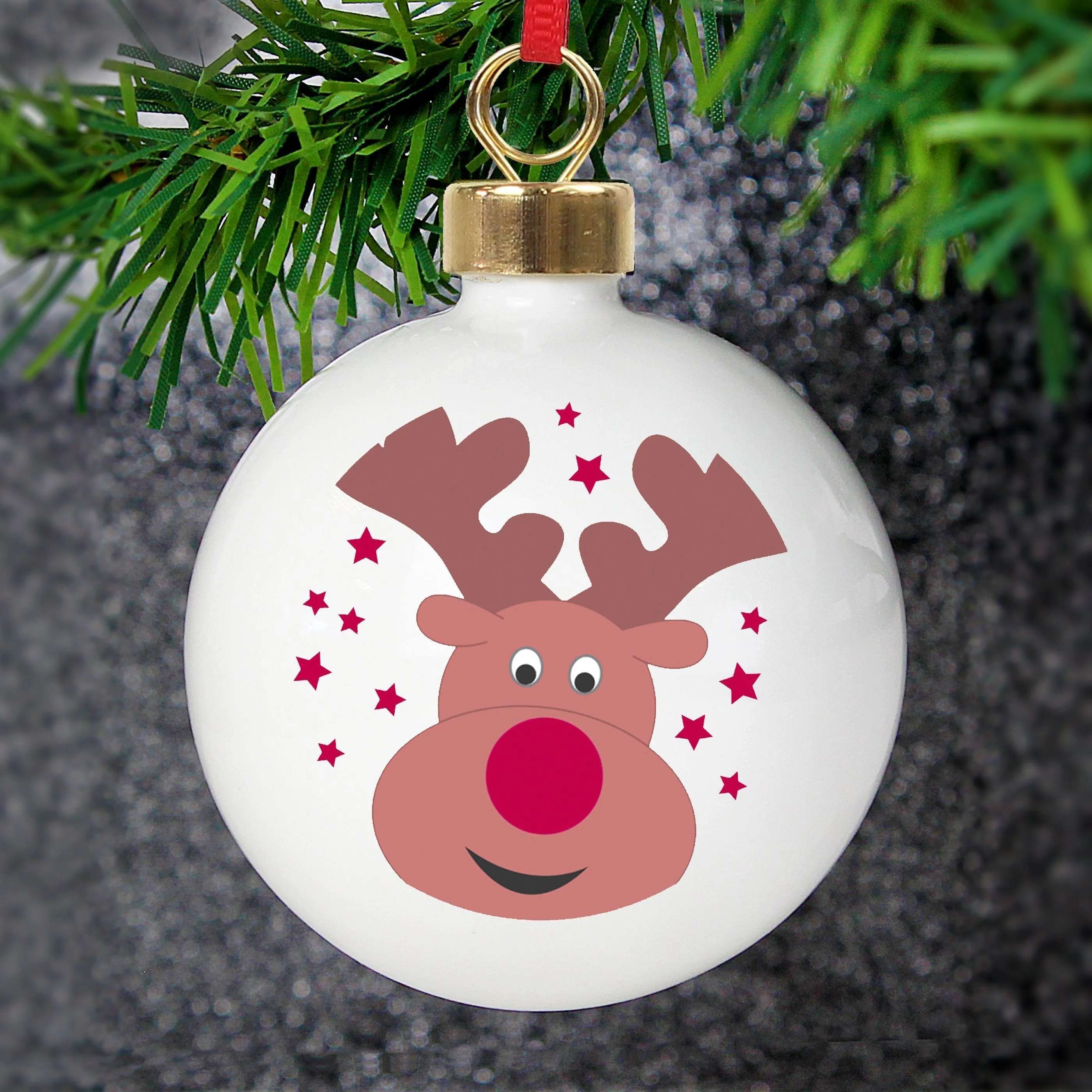 Personalised Reindeer Bauble