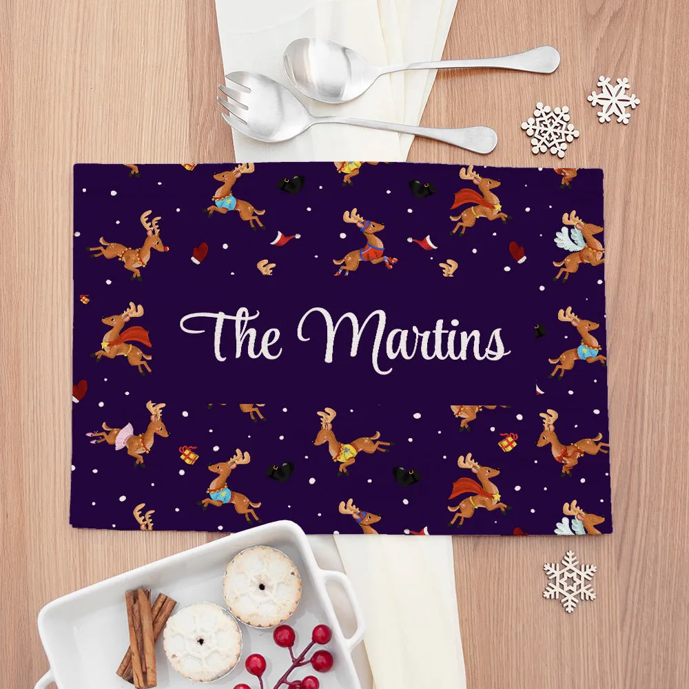 Personalised Reindeer Pattern Placemat