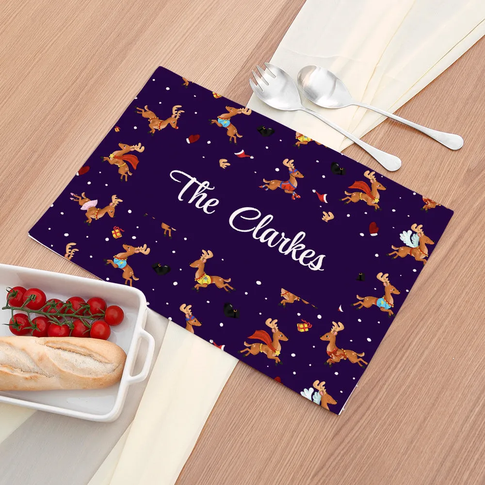 Personalised Reindeer Pattern Placemat