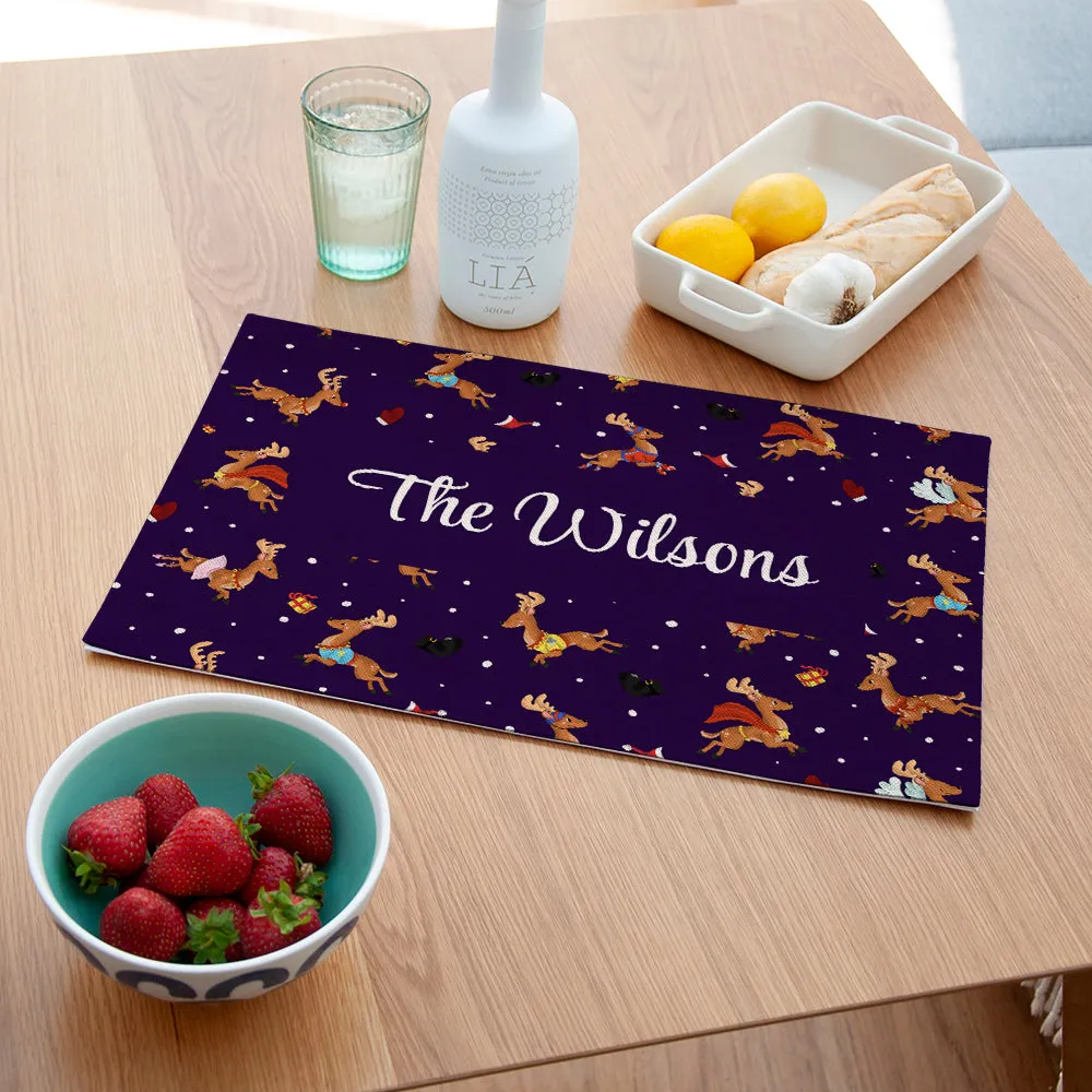 Personalised Reindeer Pattern Placemat