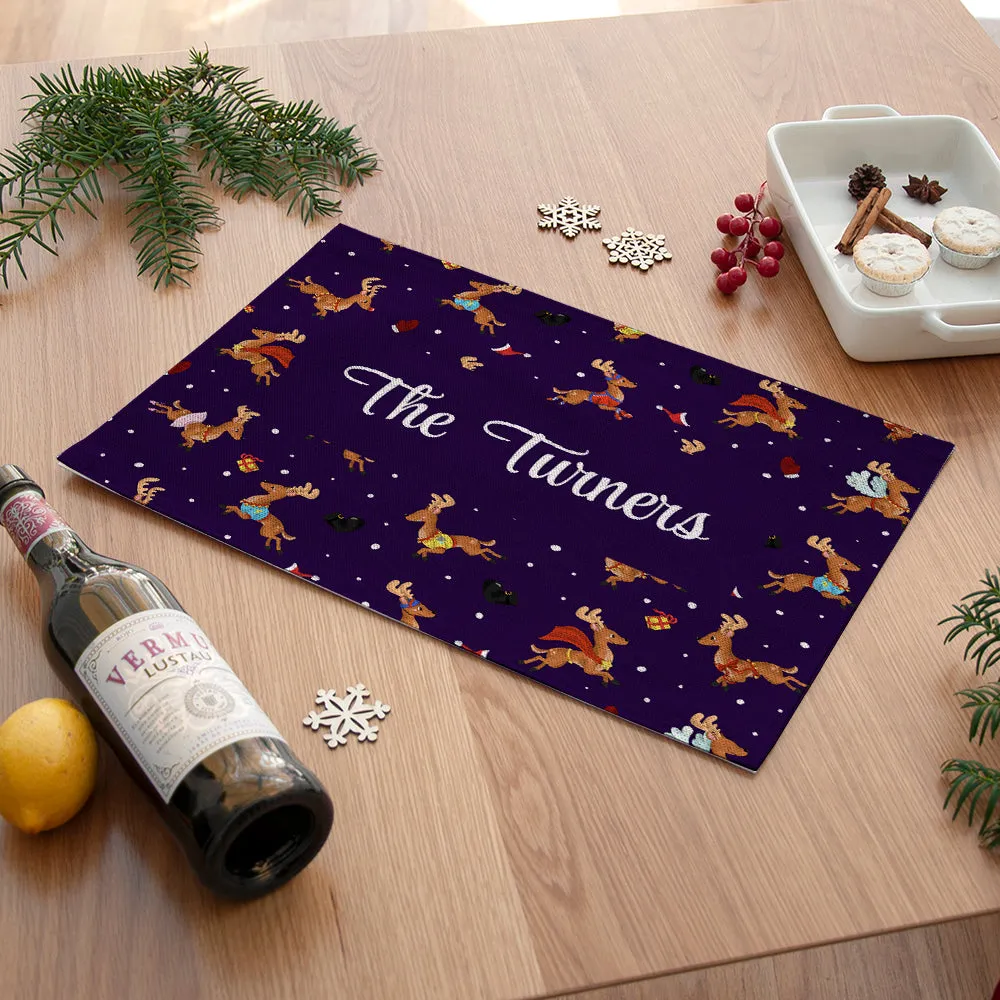 Personalised Reindeer Pattern Placemat