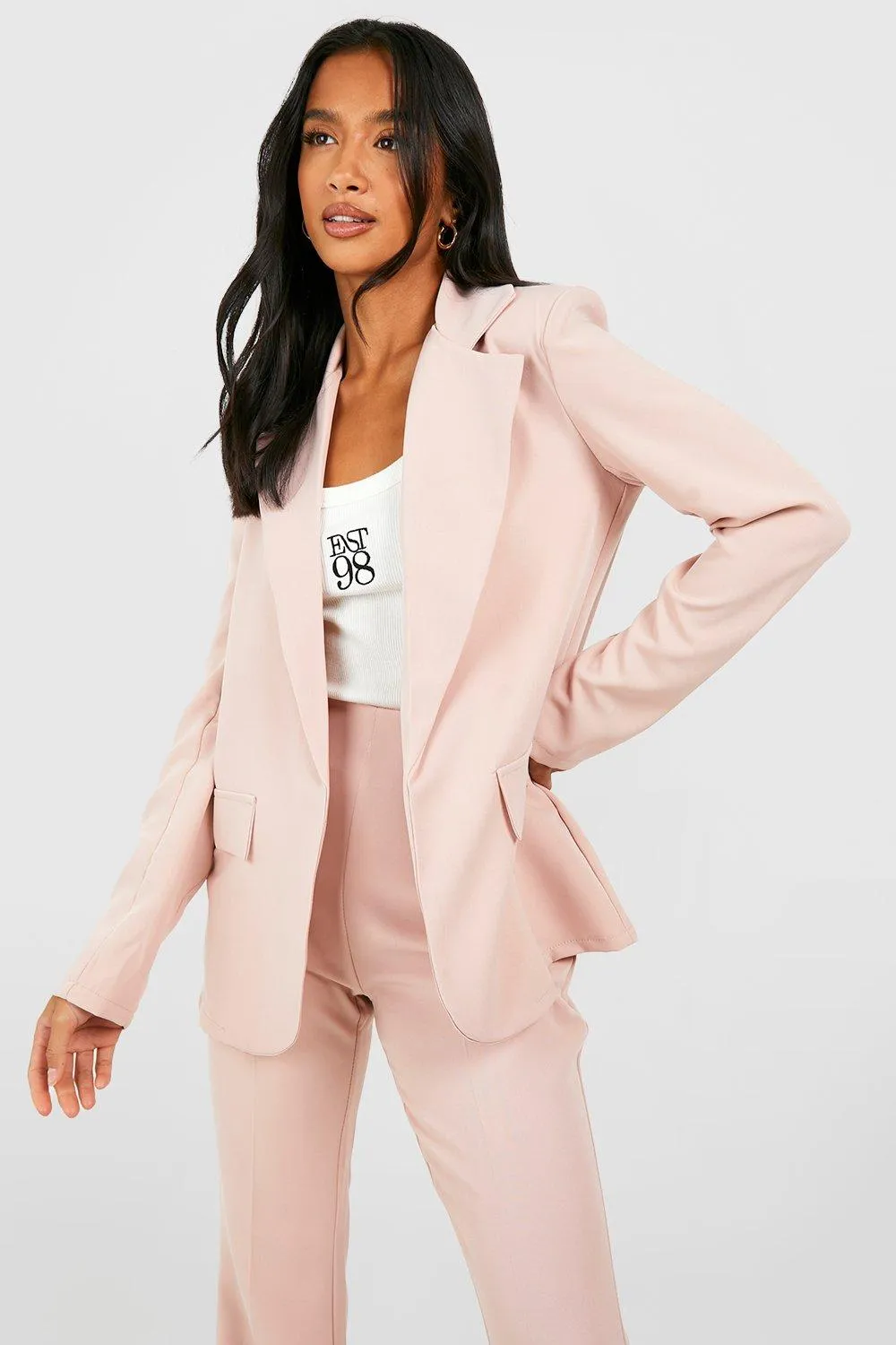 Petite Single Breasted Relaxed Blazer