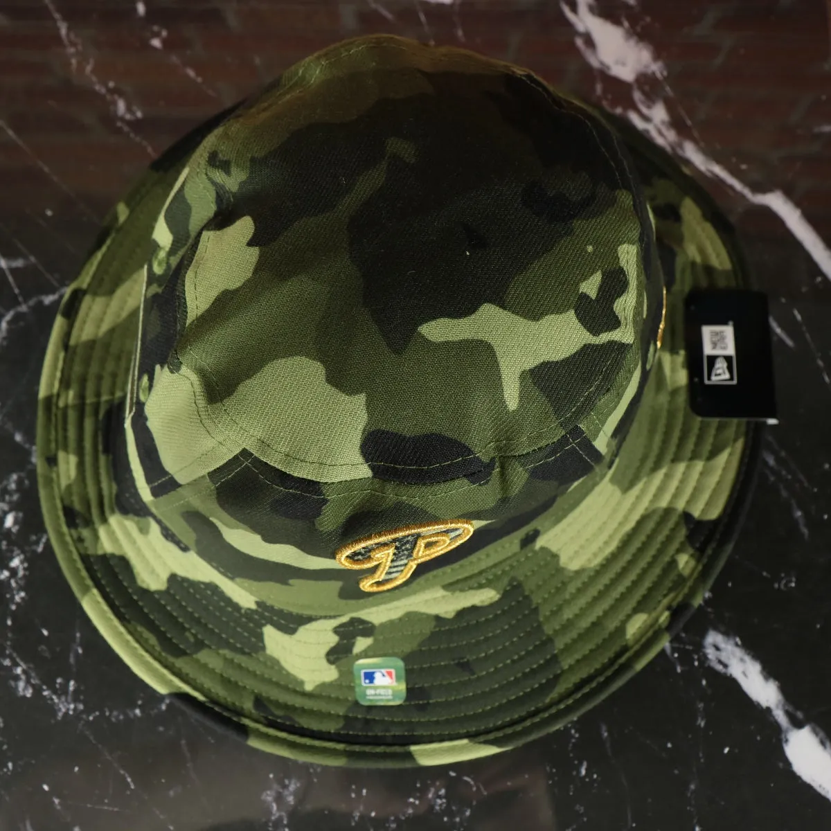 Philadelphia Phillies 2022 Armed Forces Day / Memorial Day Side Patch Boonie Bucket Hat | Camo