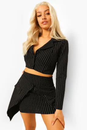 Pinstripe Cropped Blazer