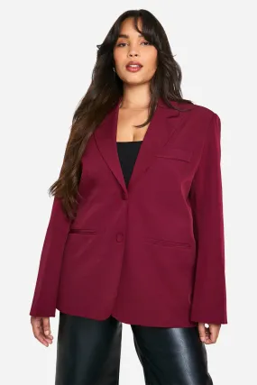 Plus Essential Oversized Single Breasted Blazer