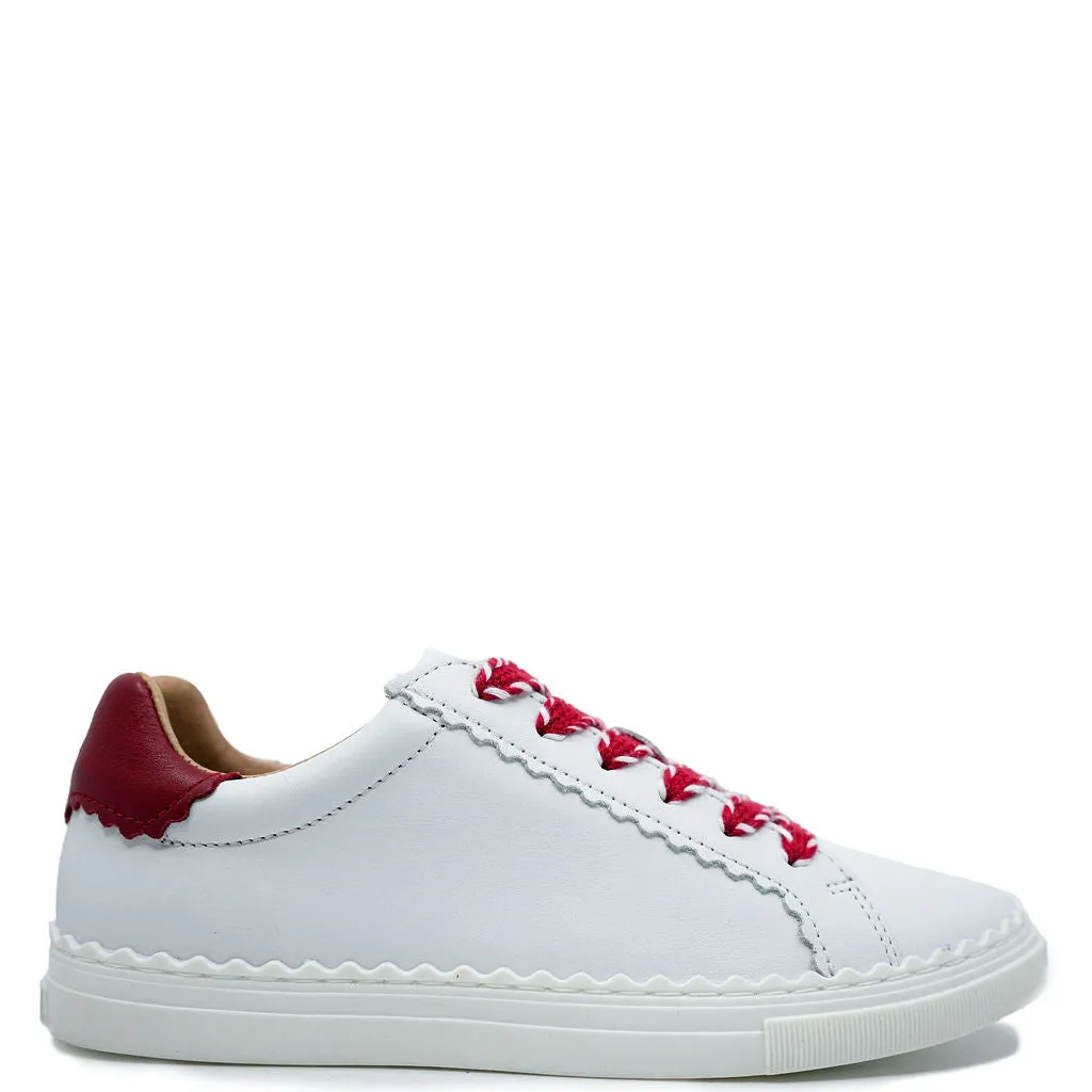 Porte White and Red Scalloped Sneaker