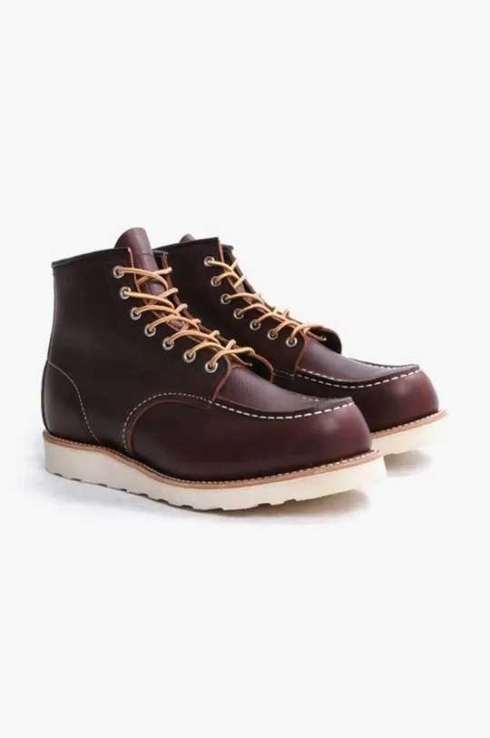 Red Wing leather shoes Moc Toe men's maroon color 8138