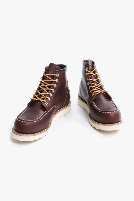 Red Wing leather shoes Moc Toe men's maroon color 8138