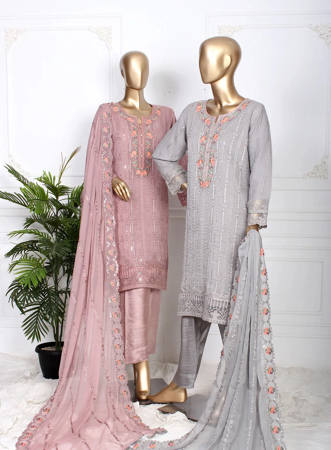 Romosh Fancy Embroidered Chiffon 3 Piece Stitched Suit - RNPC24FE RO-72 LUXE THREADS-2