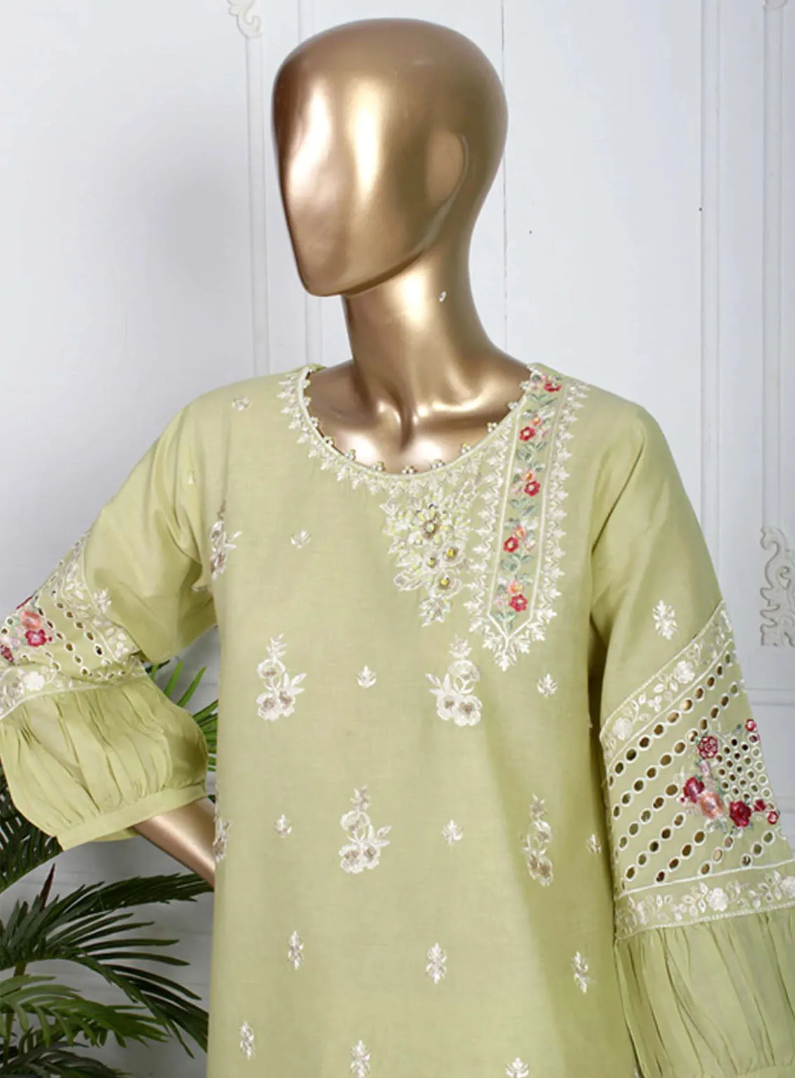 Romosh Fancy Embroidered Cotton 3 Piece Stitched Suit - RNPC24FE RO-153 MINT FRESH-2