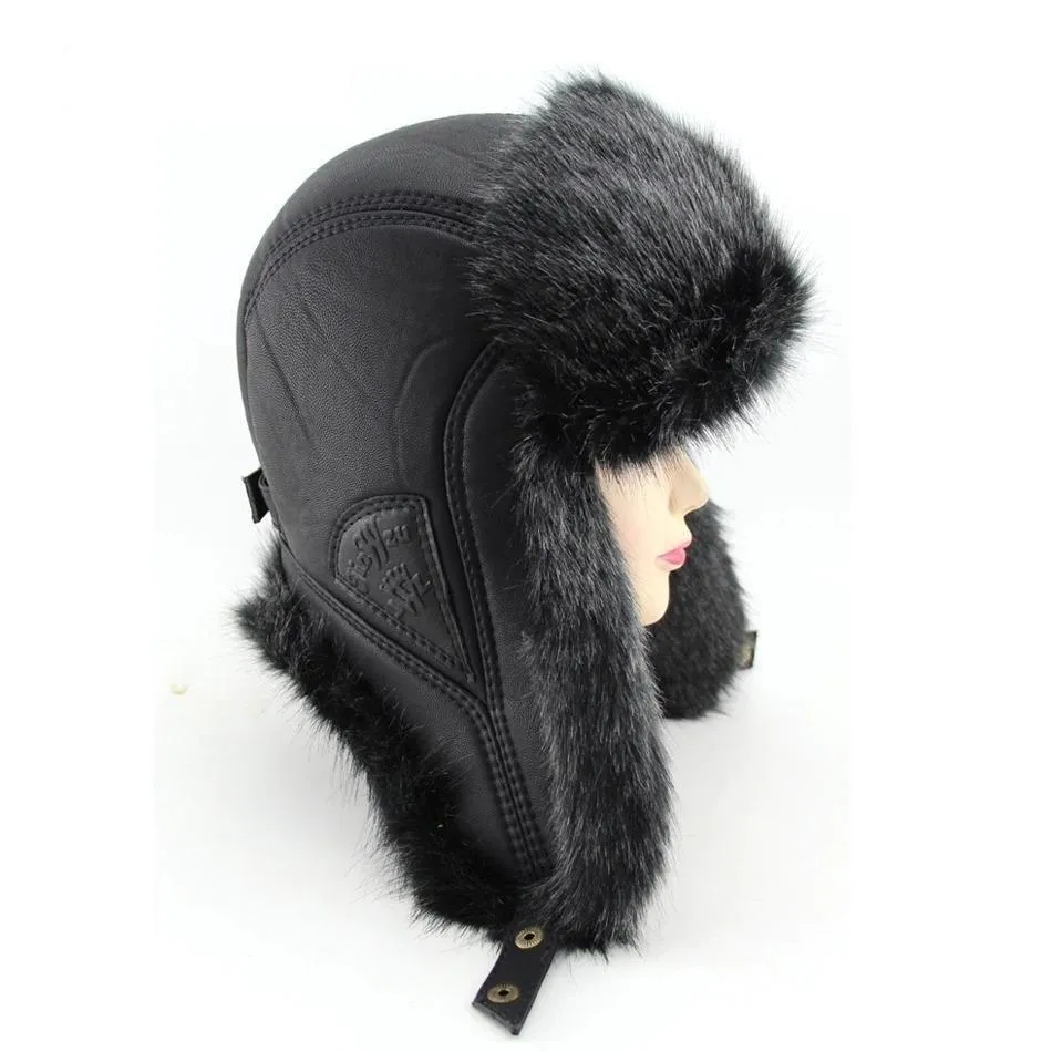 Russian Trapper Aviator Men's Winter Warm Bomber Hats with Earflap