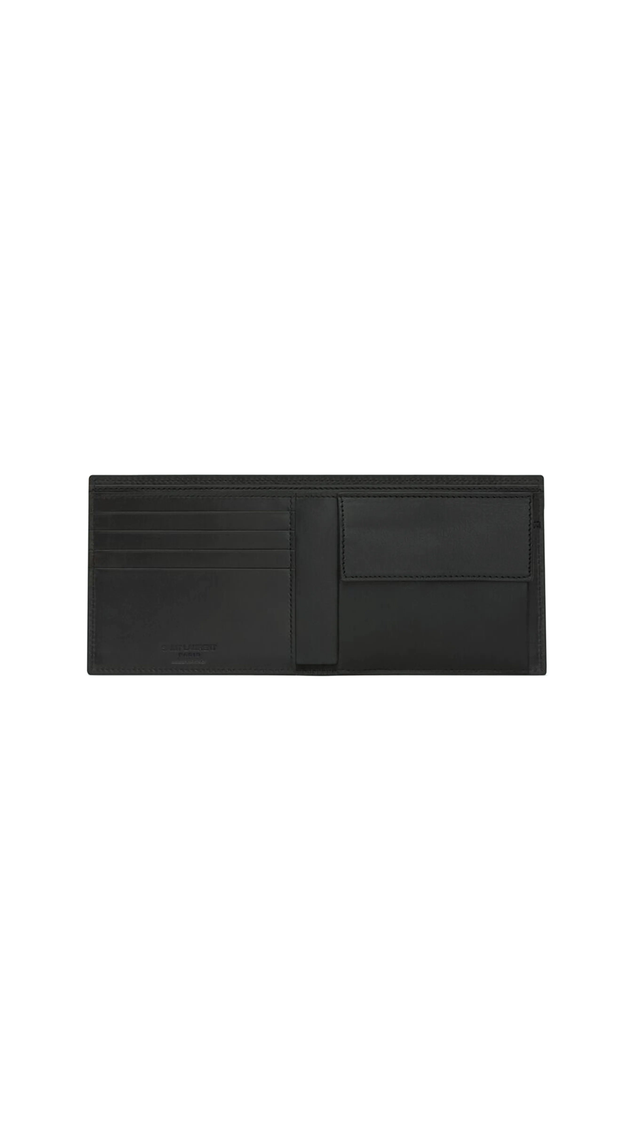 Saint Laurent Paris East/west Wallet With Coin Purse In Crocodile-embossed Leather - Black