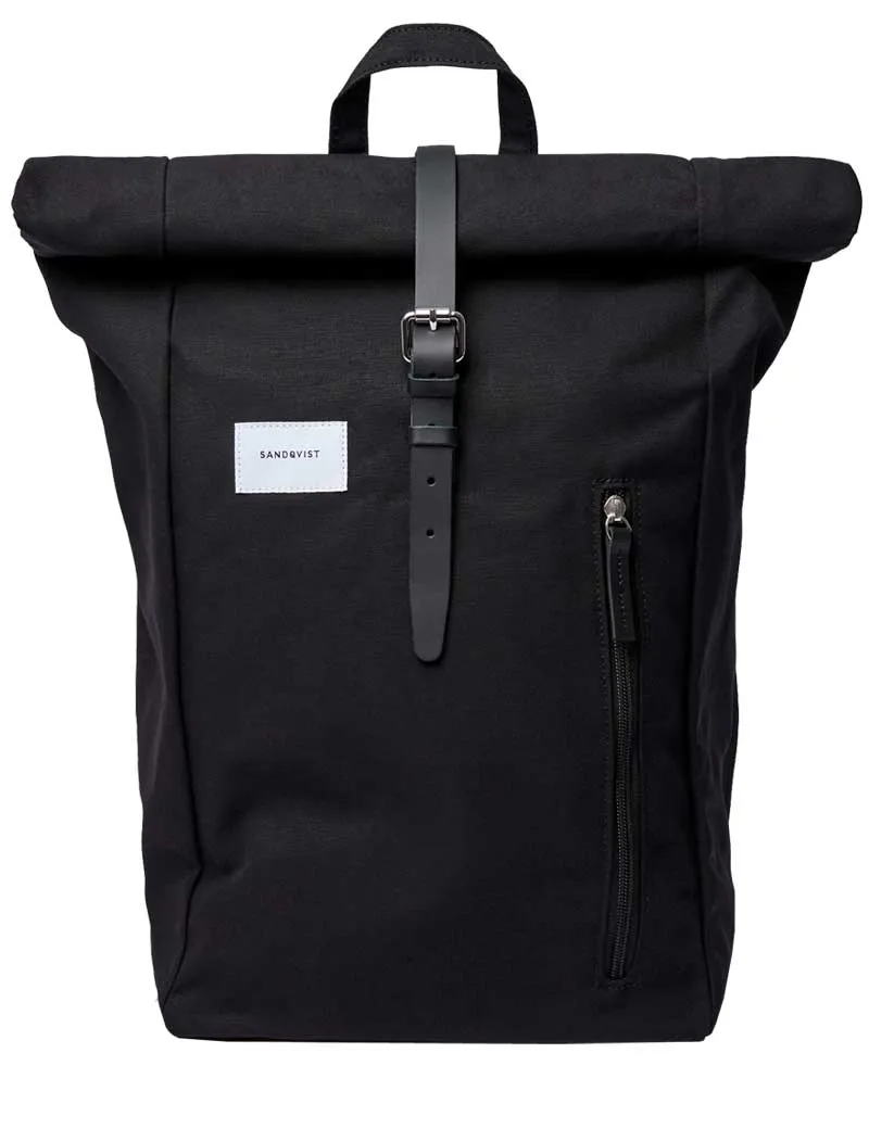 Sandqvist Dante Vegan Rolltop Backpack Black Black