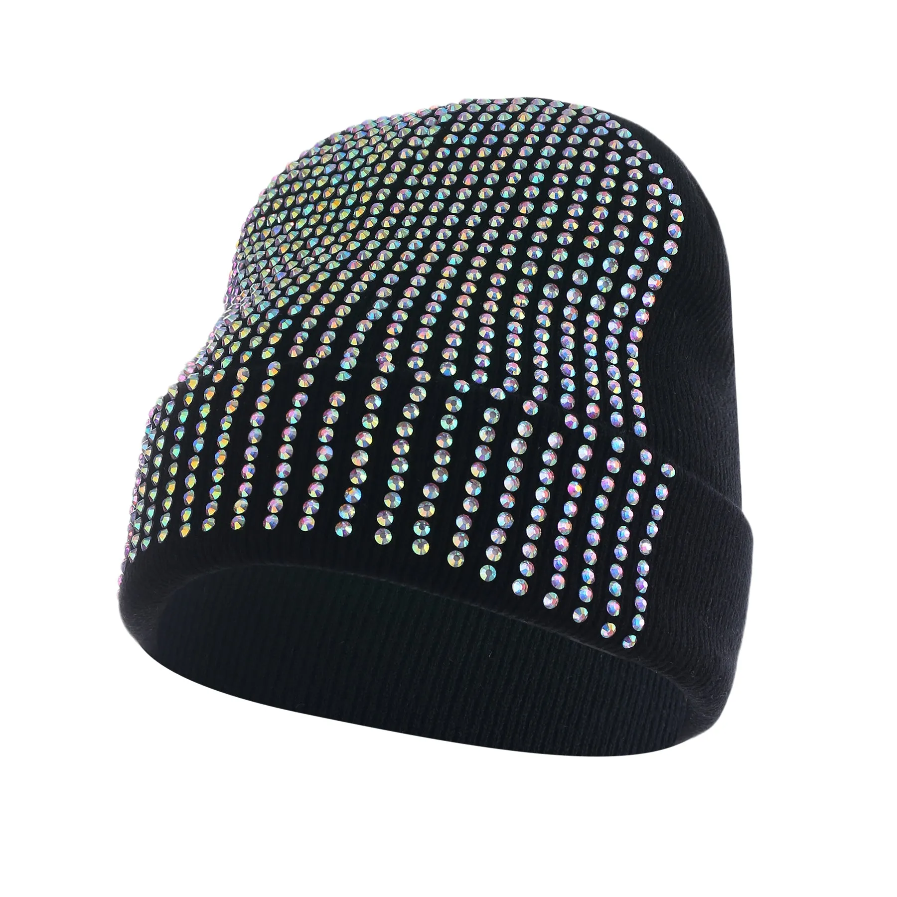 Scarlet Beanie in Black with AB Crystals