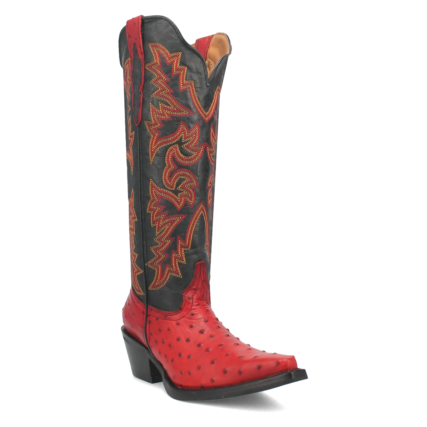 Selene Red/Black Leather & Embroidered Boot (DS) ~ PREORDER 7/20