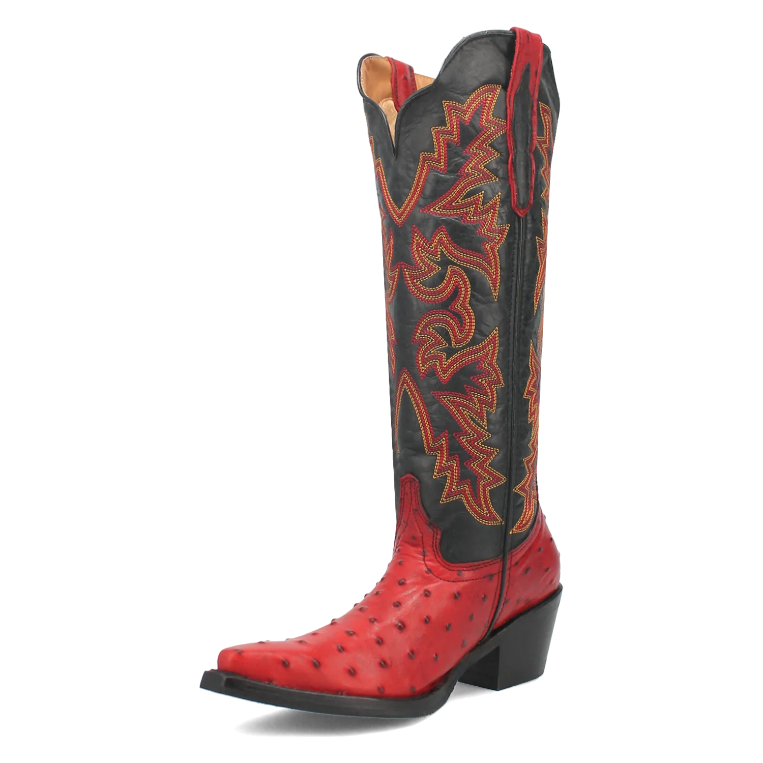 Selene Red/Black Leather & Embroidered Boot (DS) ~ PREORDER 7/20