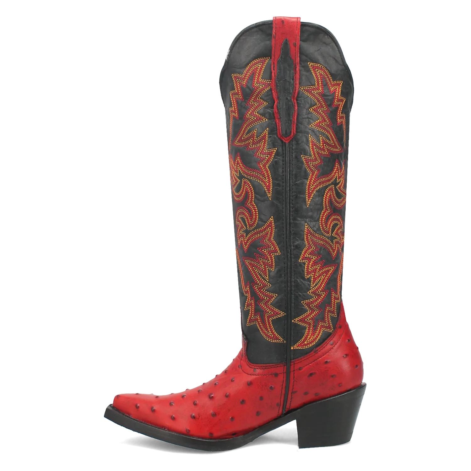 Selene Red/Black Leather & Embroidered Boot (DS) ~ PREORDER 7/20