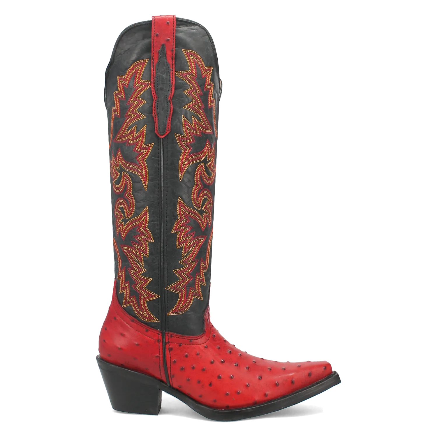 Selene Red/Black Leather & Embroidered Boot (DS) ~ PREORDER 7/20