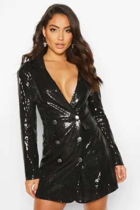 Sequin Double Breasted Blazer Dress