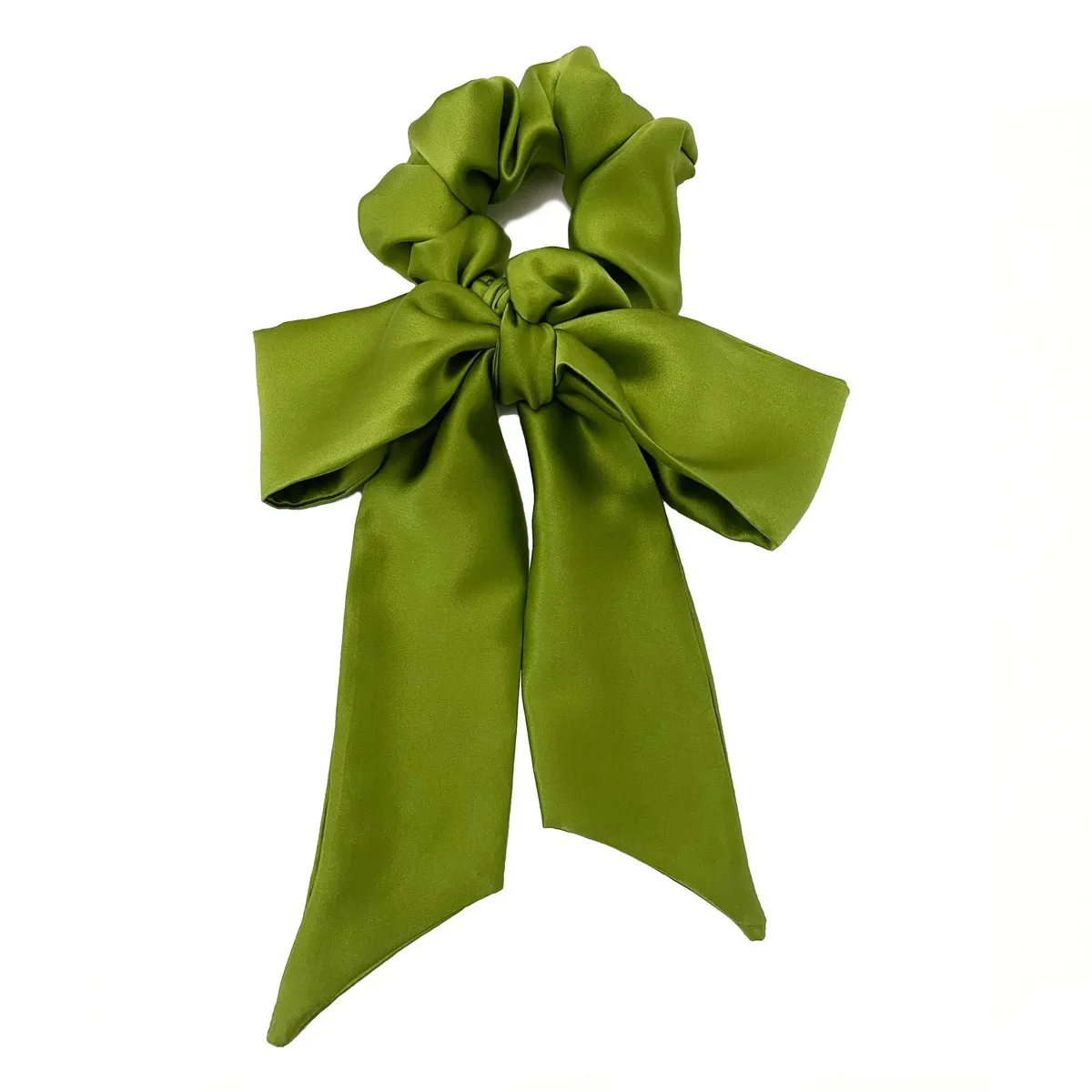 Silk Scarf Scrunchie - Peridot